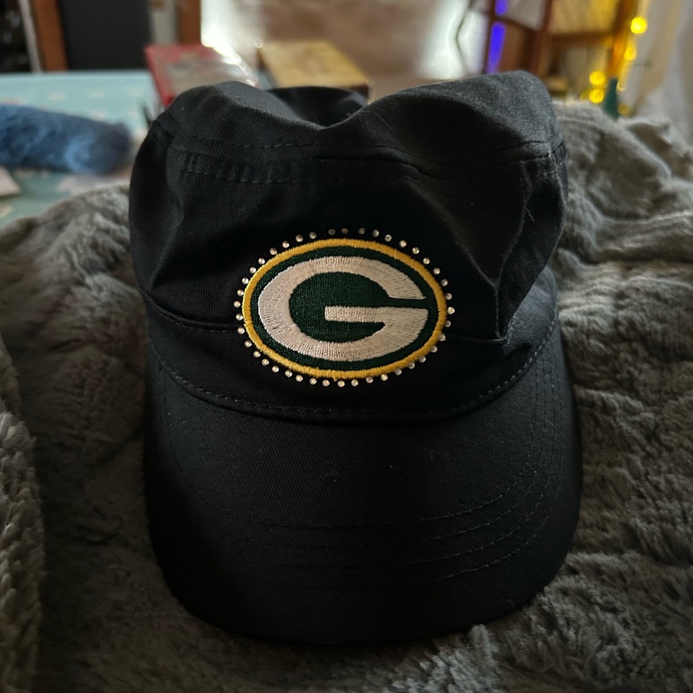 Green Bay Packers Embroidered Cadet Bling Hat Womens Adjustable Strap Cap